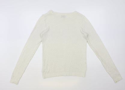 Womens UK Size M VILA White Pullover Jumper