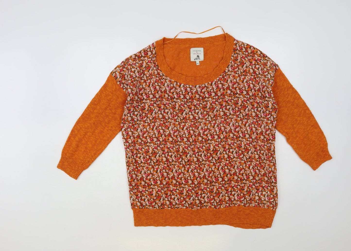 Womens UK Size 2XL Jackpot Orange Pullover Jumper
