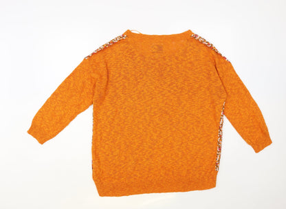 Womens UK Size 2XL Jackpot Orange Pullover Jumper