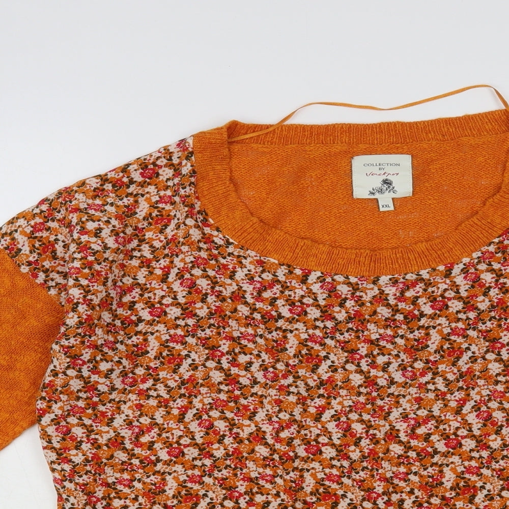 Womens UK Size 2XL Jackpot Orange Pullover Jumper