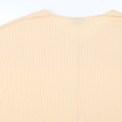 New Look Womens Orange V-Neck Polyester Pullover Jumper Size M