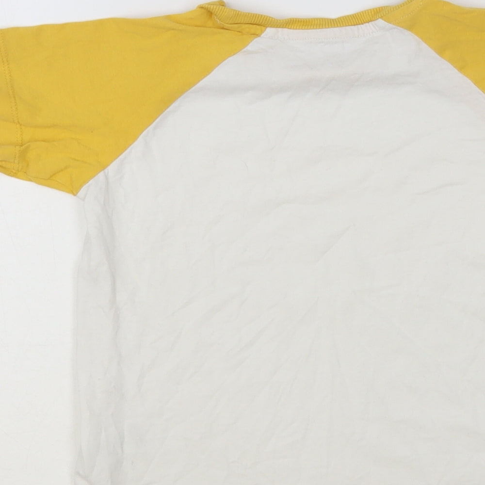 Matalan Boys White Colourblock Cotton Pullover T-Shirt Size 5-6 Years Crew Neck Pullover - Feeling Cool