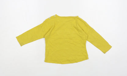 NEXT Baby Yellow Cotton Pullover T-Shirt Size 9-12 Months Crew Neck Snap - Be Happy