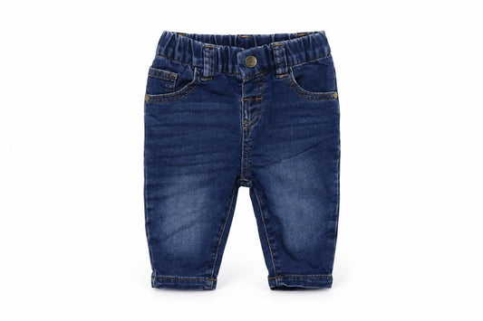 NEXT Baby Blue Cotton Jogger Jeans Size 3-6 Months Snap