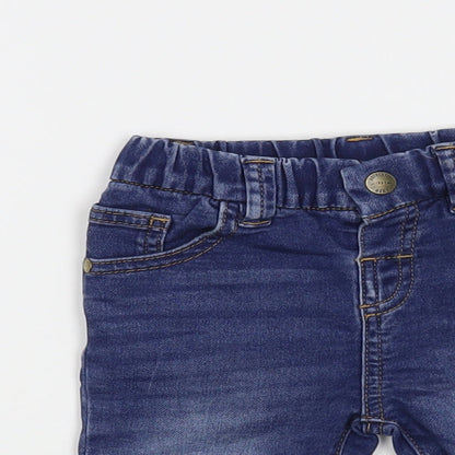 NEXT Baby Blue Cotton Jogger Jeans Size 3-6 Months Snap