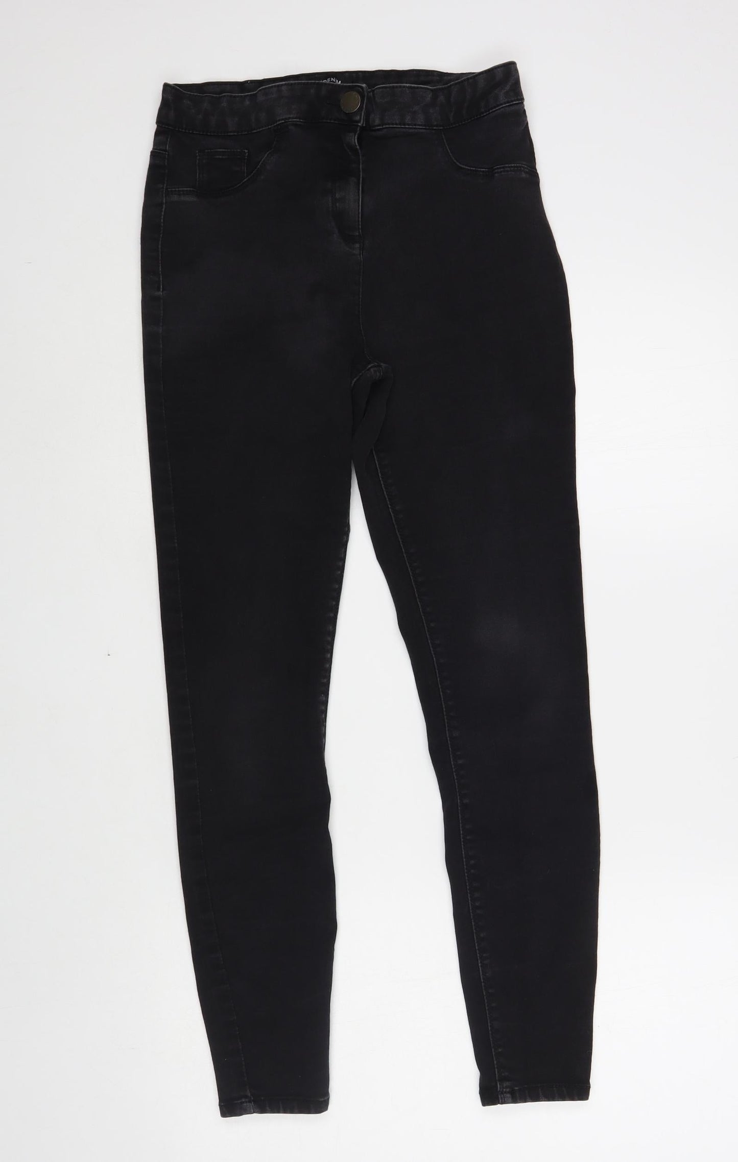 Matalan Womens Black Cotton Skinny Jeans Size 12 L27 in Regular Button