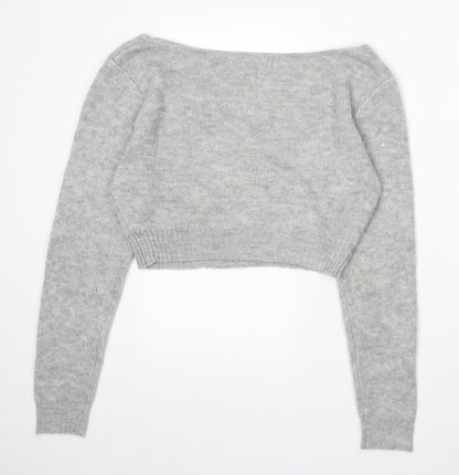 Womens UK Size M PRETTYLITTLETHING Grey Pullover Jumper