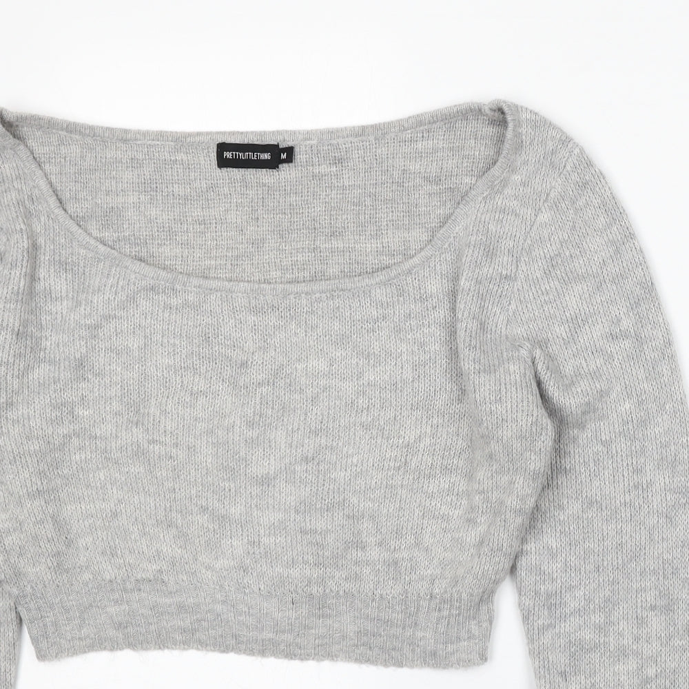 Womens UK Size M PRETTYLITTLETHING Grey Pullover Jumper