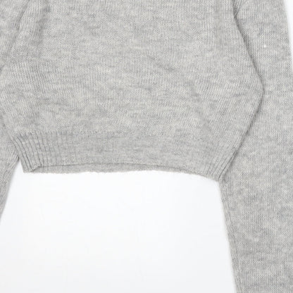 Womens UK Size M PRETTYLITTLETHING Grey Pullover Jumper