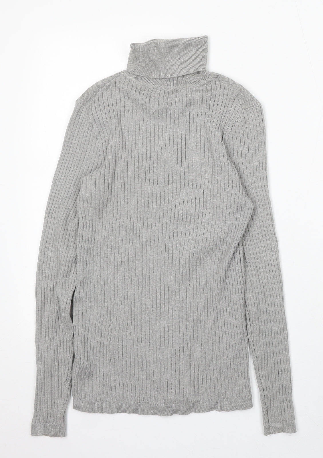 Primark Womens Grey Roll Neck Acrylic Pullover Jumper Size 12