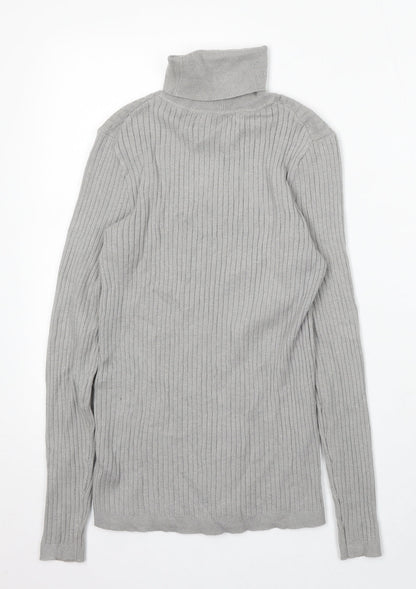 Primark Womens Grey Roll Neck Acrylic Pullover Jumper Size 12