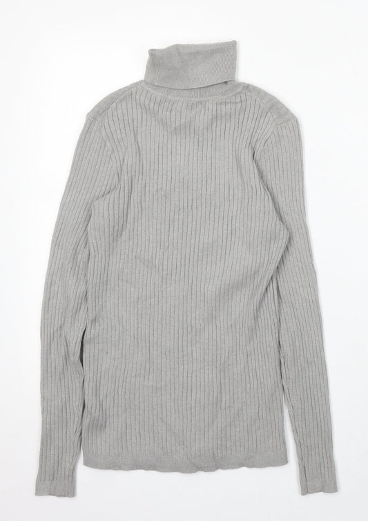 Primark Womens Grey Roll Neck Acrylic Pullover Jumper Size 12