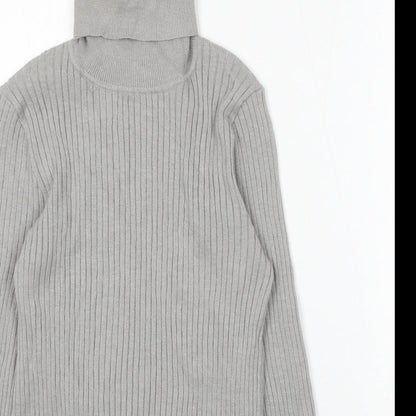 Primark Womens Grey Roll Neck Acrylic Pullover Jumper Size 12