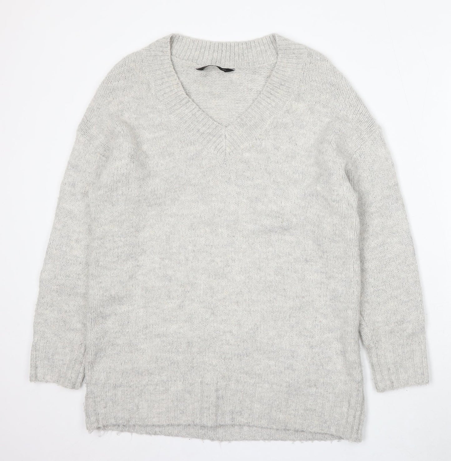 F&F Womens Beige V-Neck Acrylic Pullover Jumper Size 8