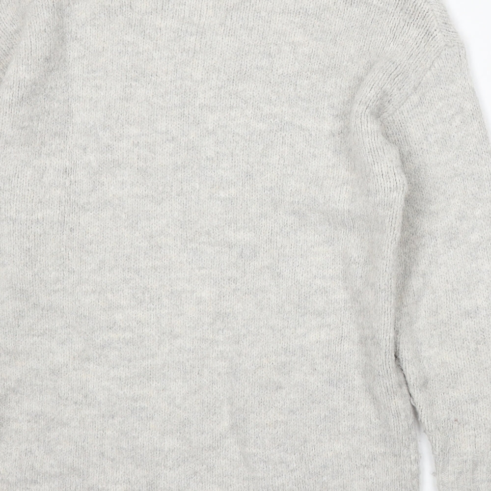 F&F Womens Beige V-Neck Acrylic Pullover Jumper Size 8