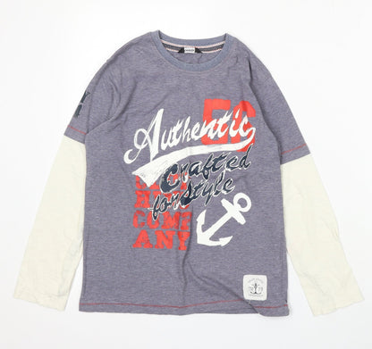 George Girls Blue Cotton Basic T-Shirt Size 9-10 Years Round Neck - Authentic Crafted for Style