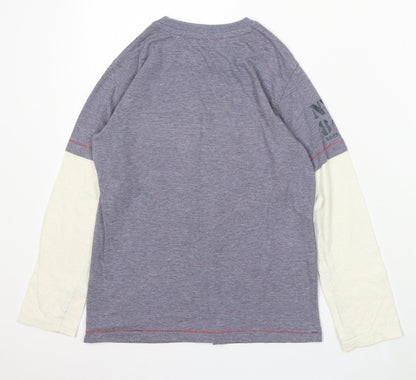 George Girls Blue Cotton Basic T-Shirt Size 9-10 Years Round Neck - Authentic Crafted for Style