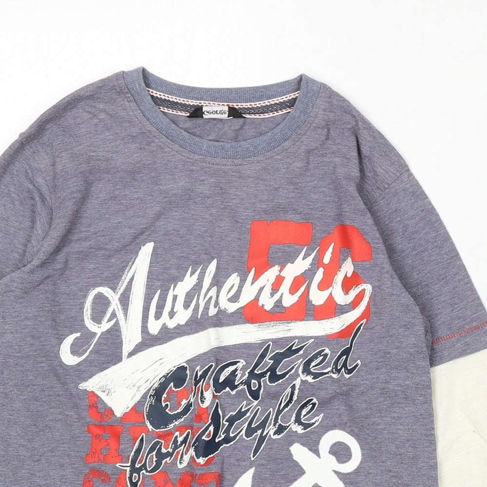 George Girls Blue Cotton Basic T-Shirt Size 9-10 Years Round Neck - Authentic Crafted for Style
