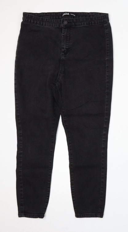 George Womens Black Cotton Skinny Jeans Size 32 in L25 in Regular Button