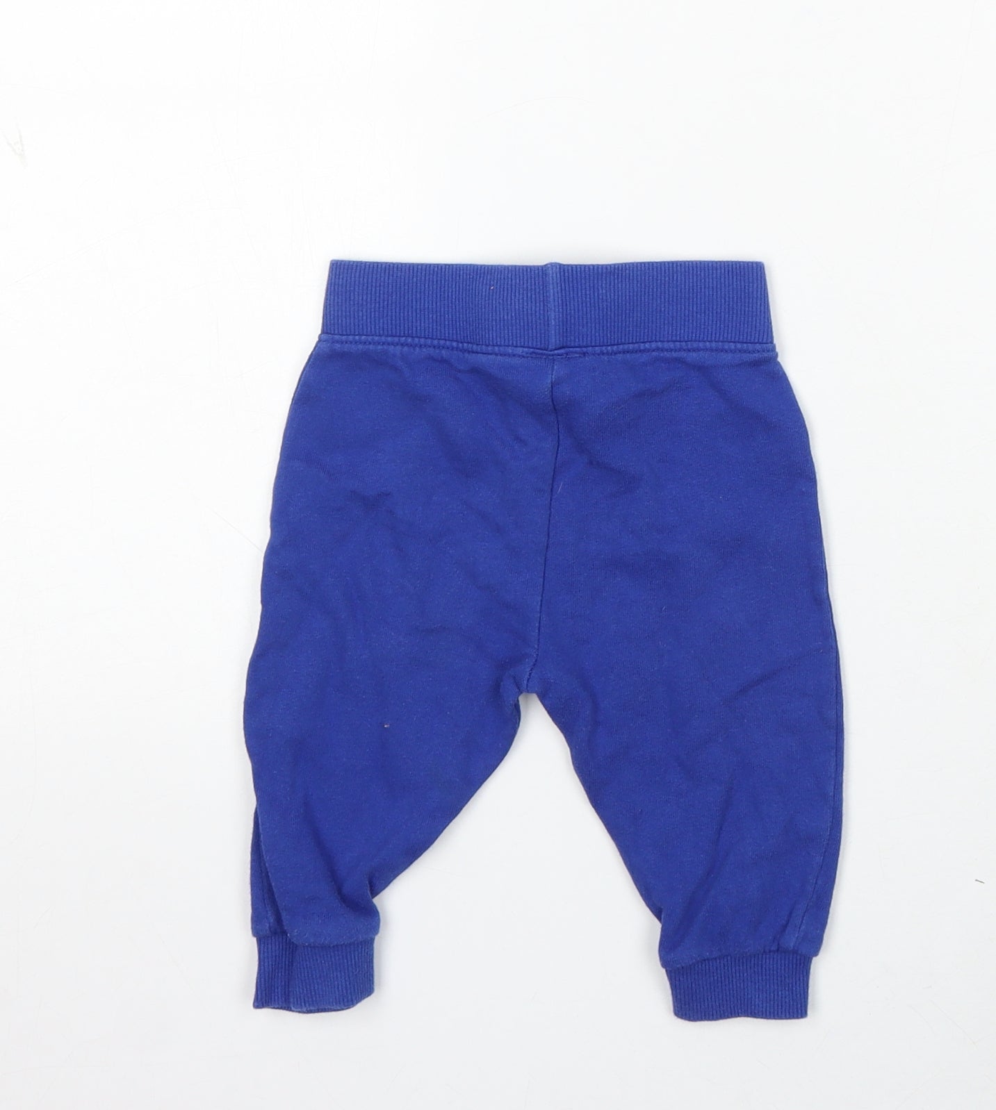 Peppa Pig Girls Blue Cotton Jogger Trousers Size 6-9 Months Drawstring - George