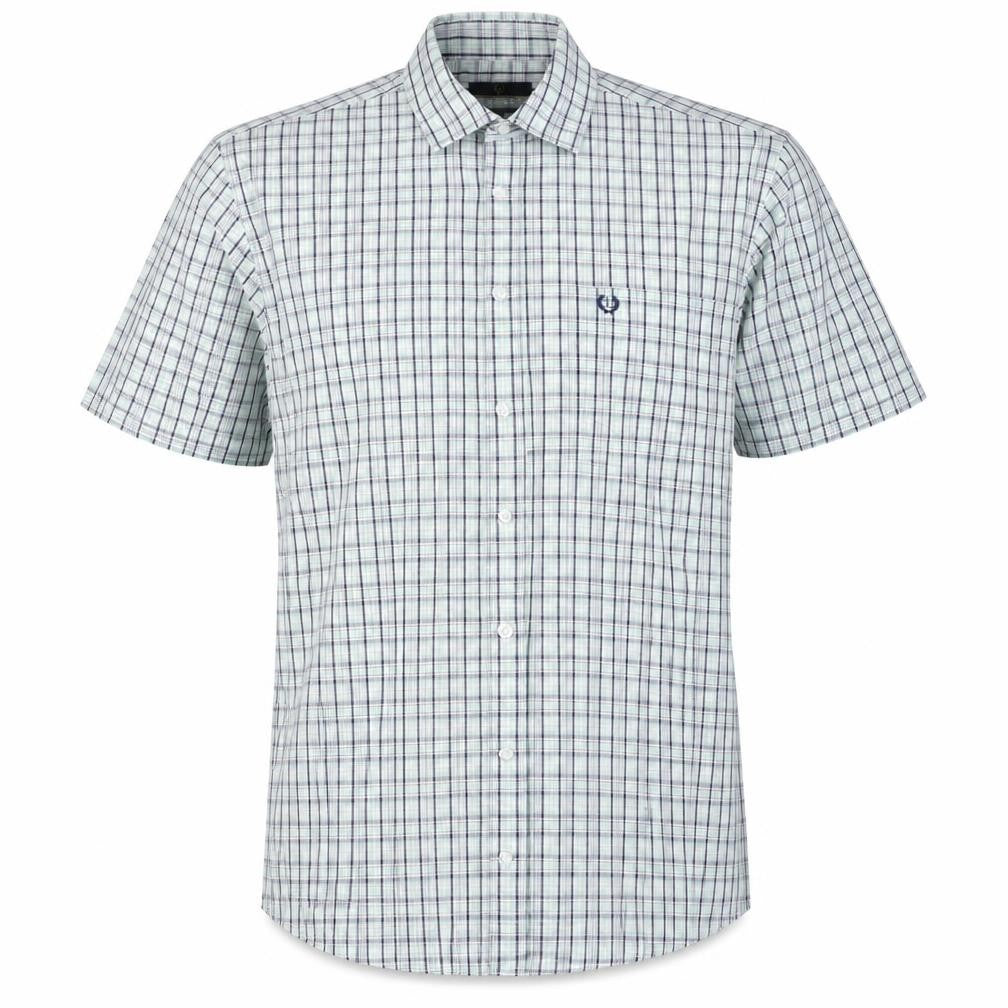 Mens UK Size L Lincoln Green  Button-Up Short Sleeve Casual Shirt
