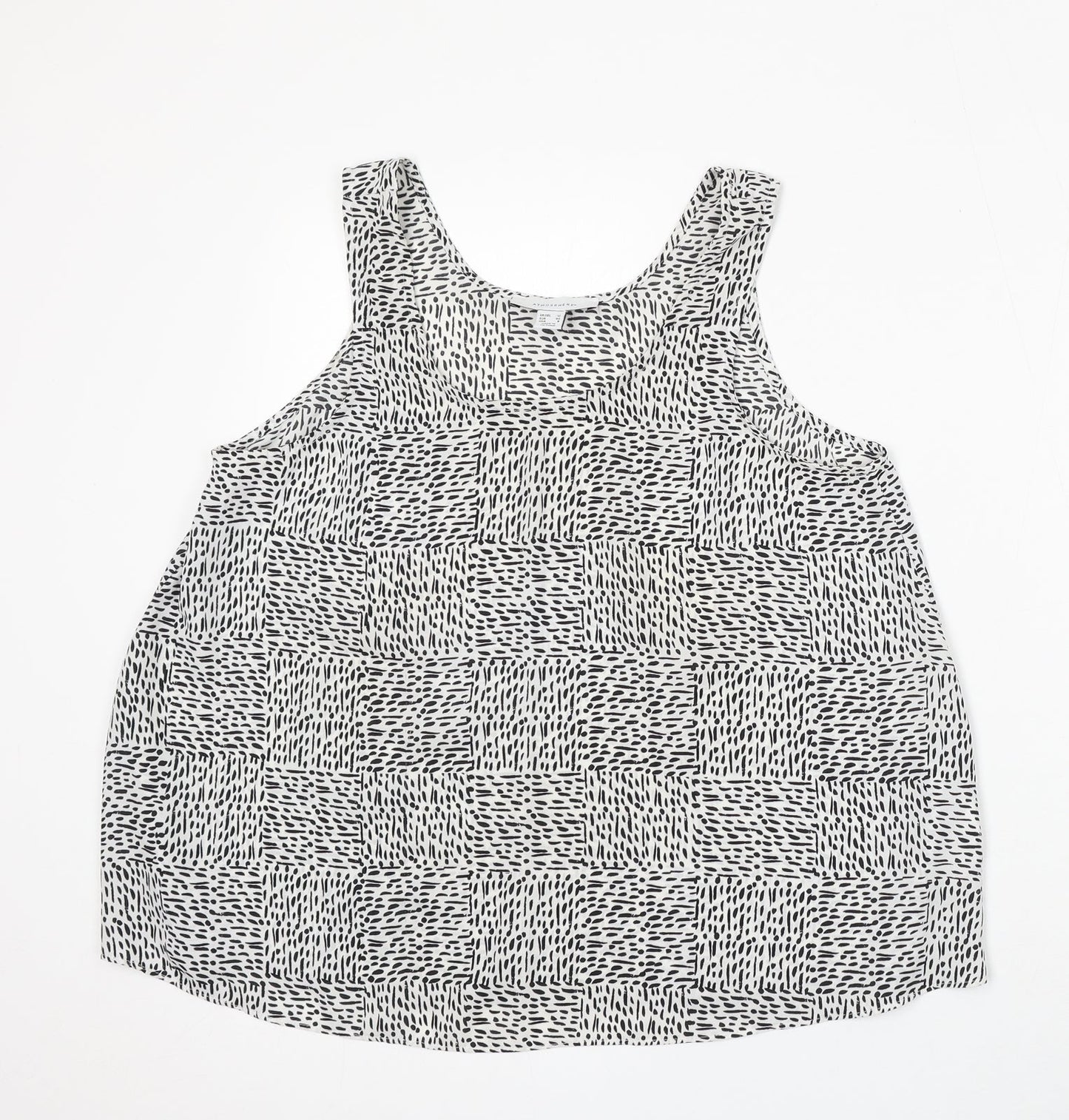 Atmosphere Womens White Geometric Polyester Basic Blouse Size 12 Round Neck