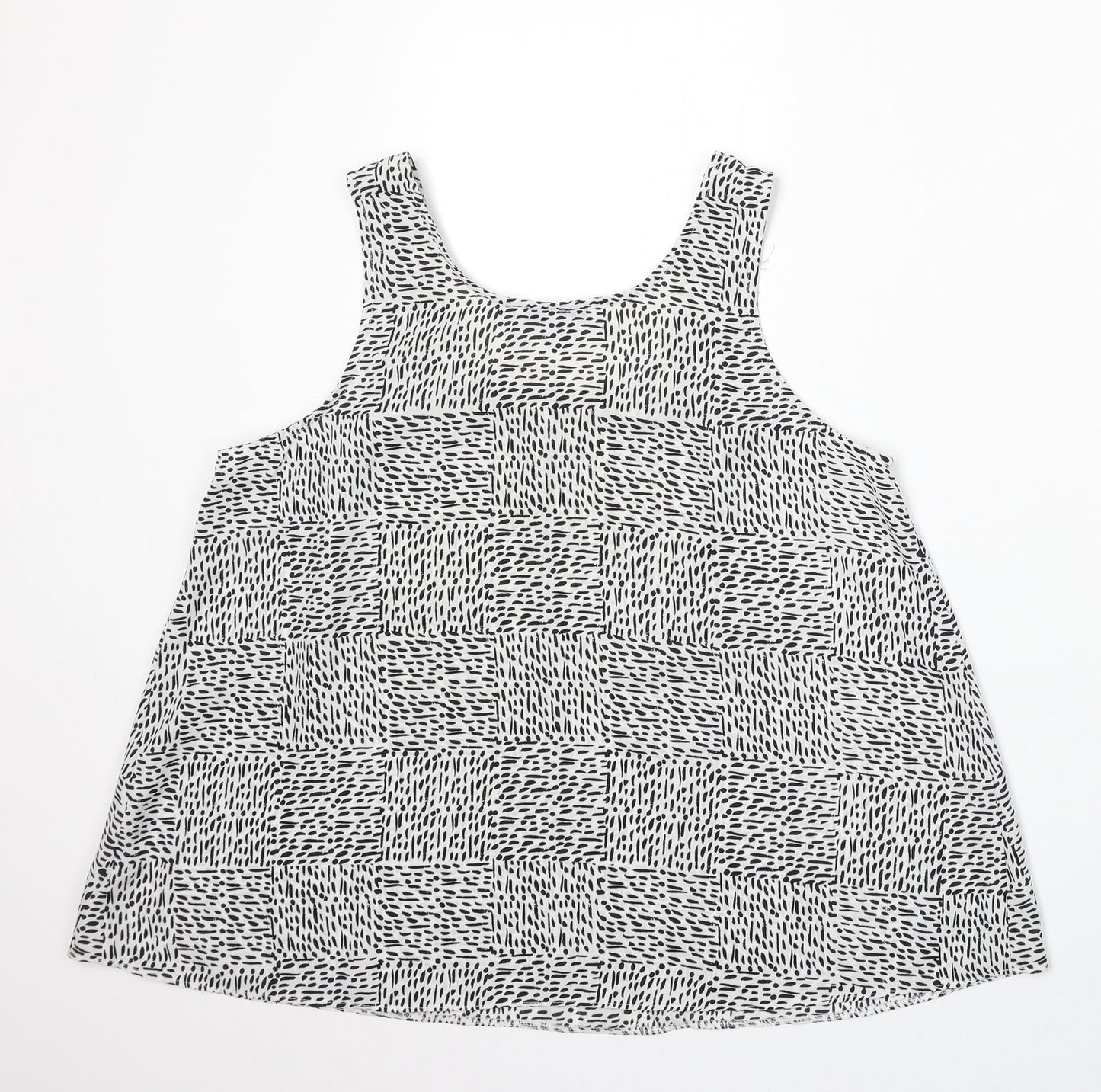 Atmosphere Womens White Geometric Polyester Basic Blouse Size 12 Round Neck