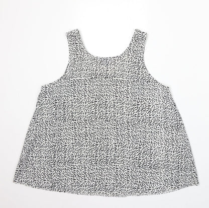 Atmosphere Womens White Geometric Polyester Basic Blouse Size 12 Round Neck