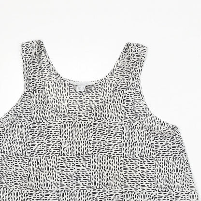 Atmosphere Womens White Geometric Polyester Basic Blouse Size 12 Round Neck