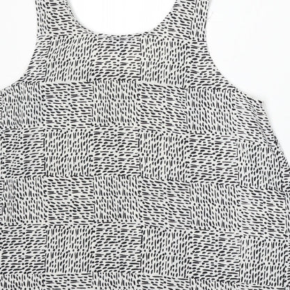 Atmosphere Womens White Geometric Polyester Basic Blouse Size 12 Round Neck