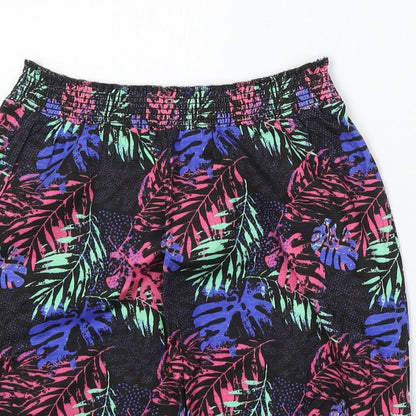 BeYou Womens Black Floral Polyester Straight & Pencil Skirt Size 12