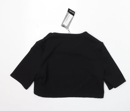 Nasty Gal Womens Black Polyester Basic Blouse Size 10 Round Neck