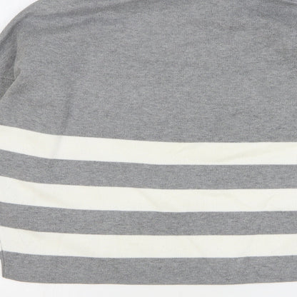 New Look Womens Grey Roll Neck Striped Viscose Pullover Jumper Size M