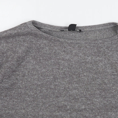 New Look Womens Grey Polyester Pullover Sweatshirt Size M Pullover