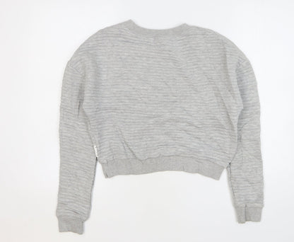 Reebok Womens Grey Cotton Pullover Sweatshirt Size 4 Pullover