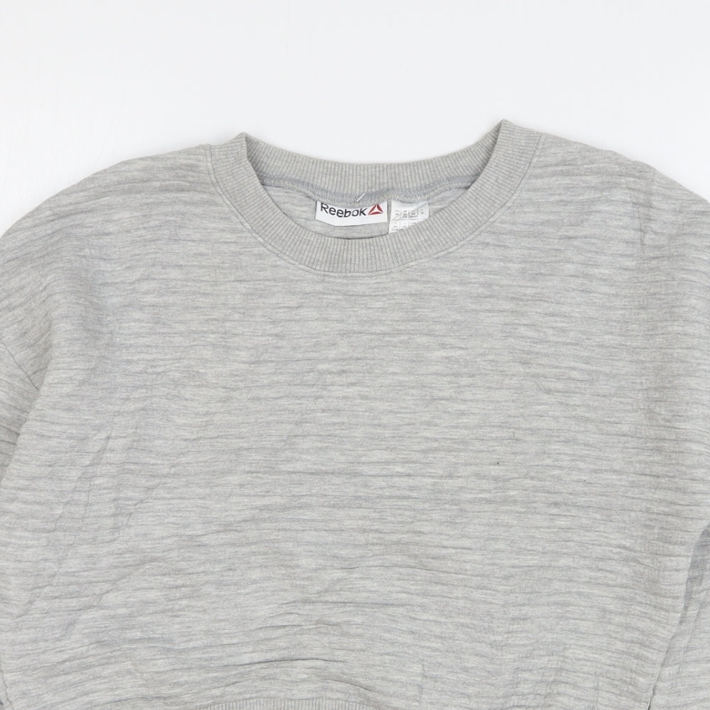 Reebok Womens Grey Cotton Pullover Sweatshirt Size 4 Pullover