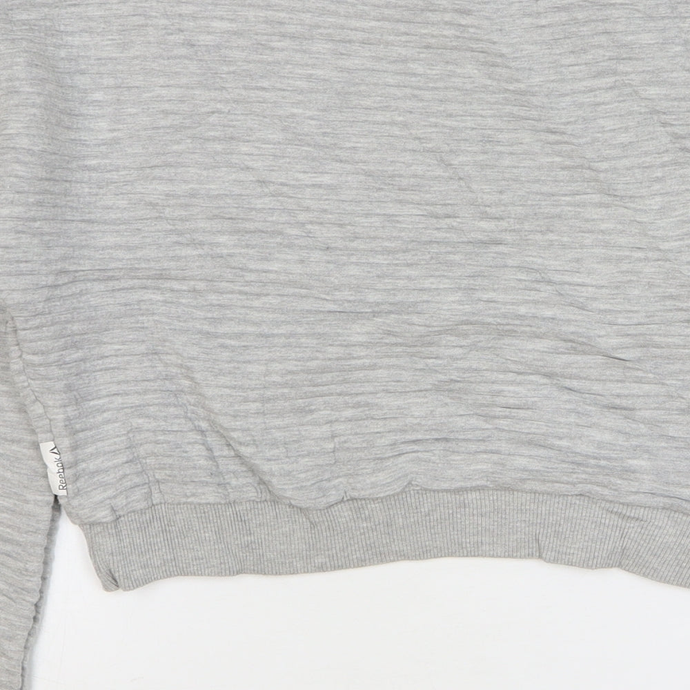 Reebok Womens Grey Cotton Pullover Sweatshirt Size 4 Pullover