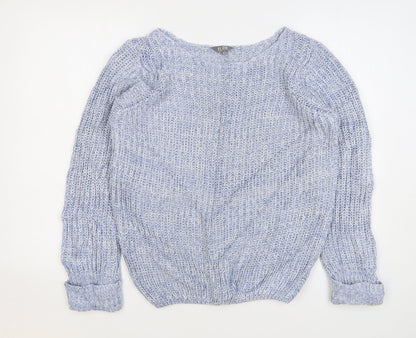 Womens UK Size 12 Fluid Blue Pullover Jumper