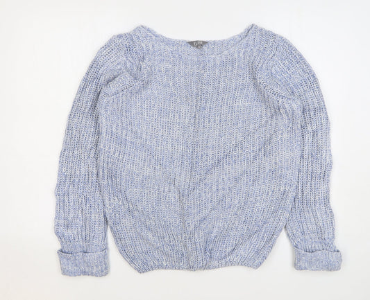 Womens UK Size 12 Fluid Blue Pullover Jumper