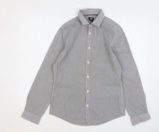 Mens UK Size S H&M Green  Button-Up Long Sleeve Casual Shirt