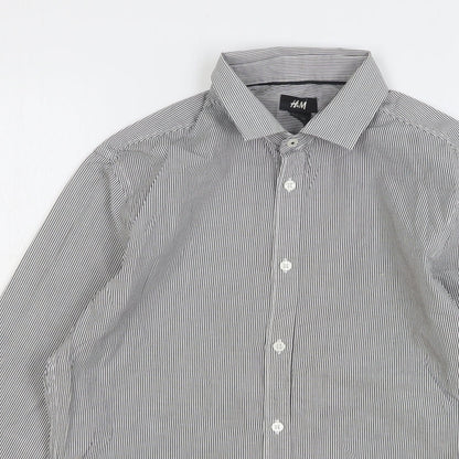 Mens UK Size S H&M Green  Button-Up Long Sleeve Casual Shirt