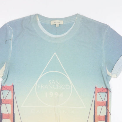 River Island Mens Blue Polyester T-Shirt Size S Round Neck - San Francisco