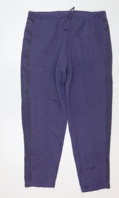 Emos Collection Womens Blue Acrylic Sweatpants Trousers Size XL L31 in Regular Drawstring