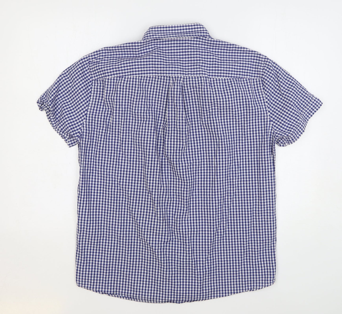 Mens UK Size S Clride Blue  Button-Up Short Sleeve Casual Shirt