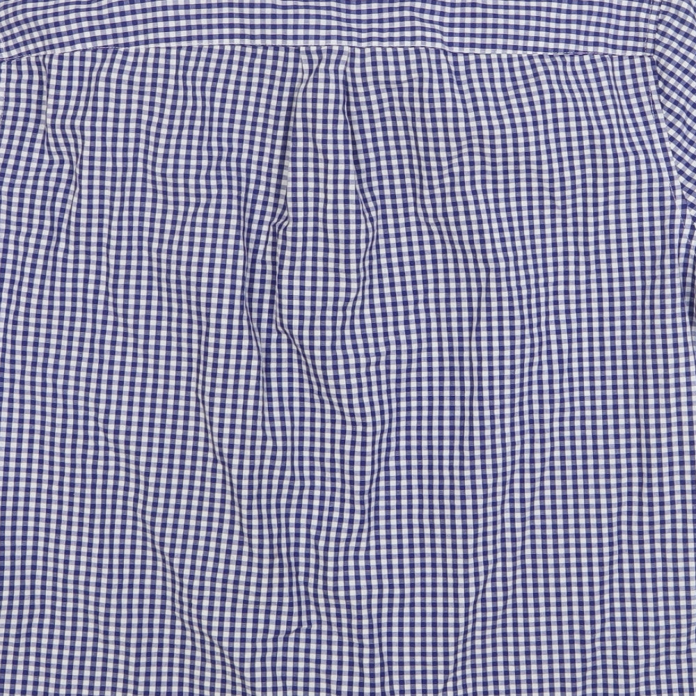 Mens UK Size S Clride Blue  Button-Up Short Sleeve Casual Shirt