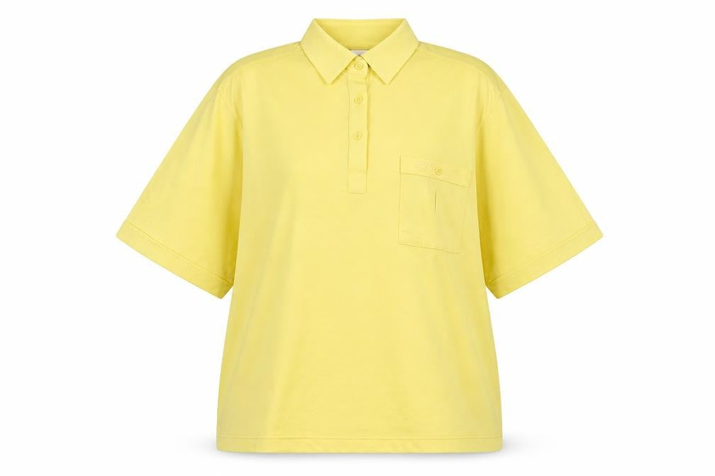 Womens UK Size 16 C&A Yellow Basic Polo