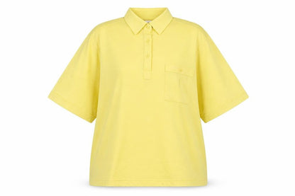 Womens UK Size 16 C&A Yellow Basic Polo