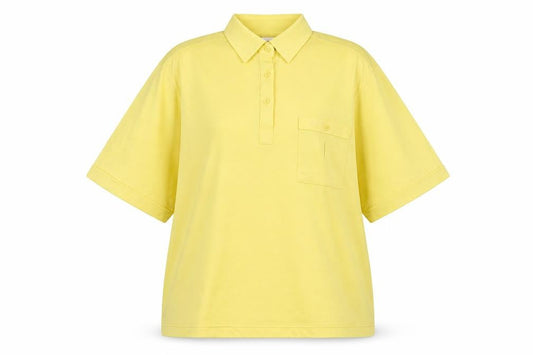 Womens UK Size 16 C&A Yellow Basic Polo