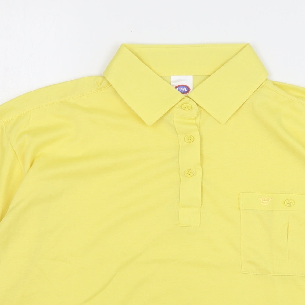 Womens UK Size 16 C&A Yellow Basic Polo