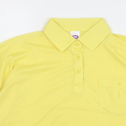 Womens UK Size 16 C&A Yellow Basic Polo